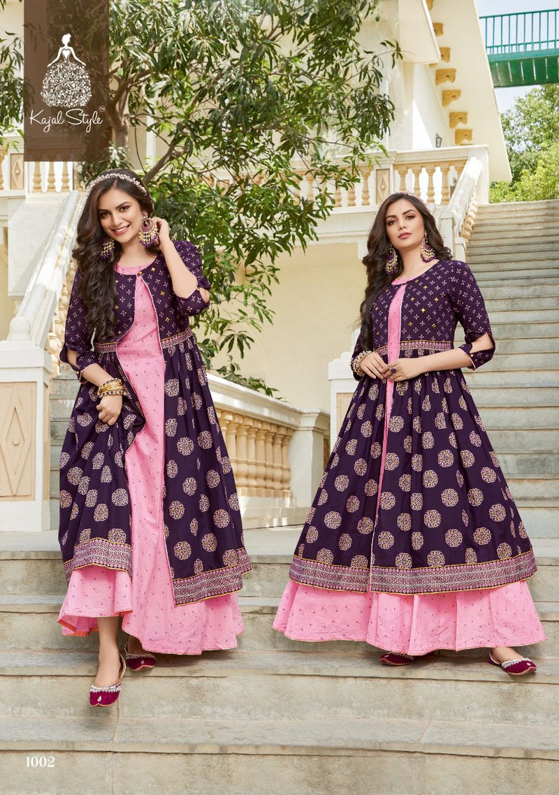 Kajal Style Shrug Vol 1 Cotton Printed Fancy Gown Style Party Wear Kurtis