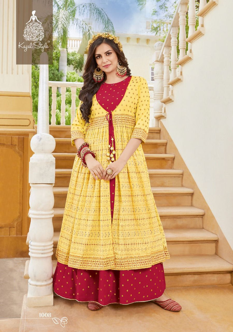 Kajal Style Shrug Vol 1 Cotton Printed Fancy Gown Style Party Wear Kurtis