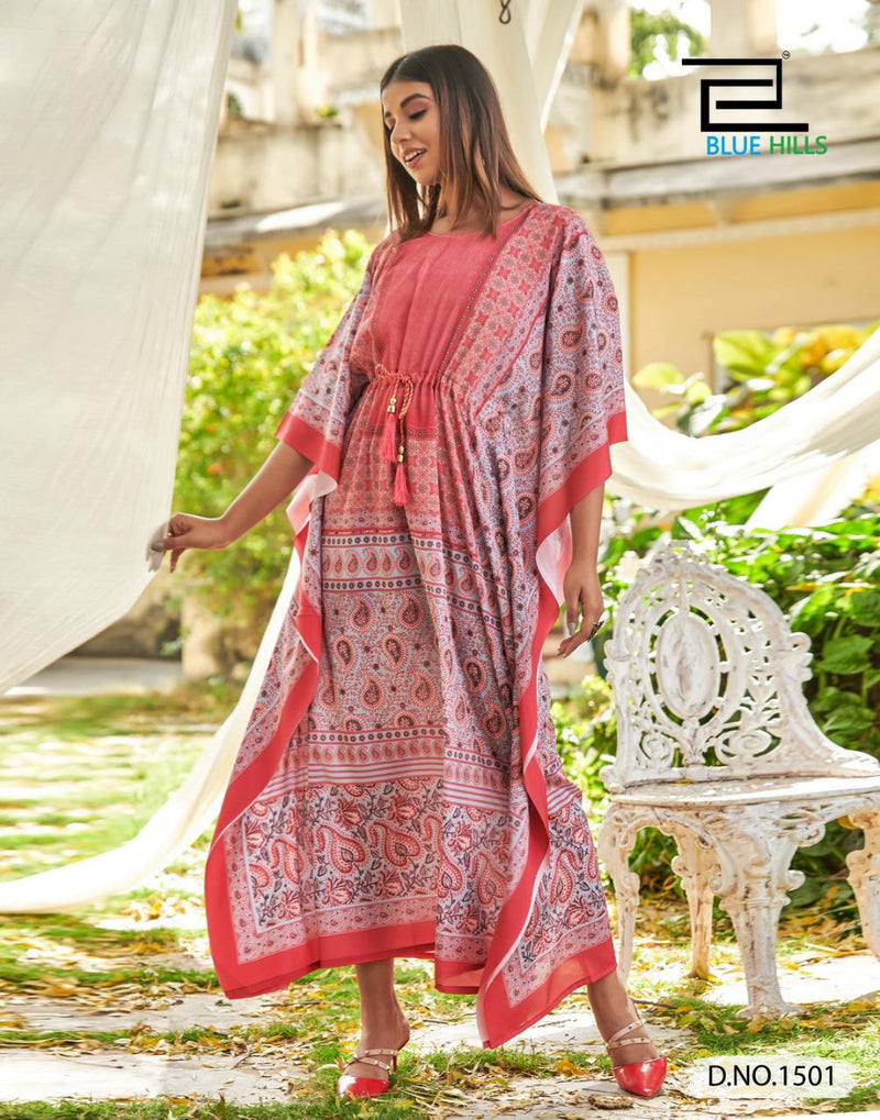 Blue Hills Stare Vol 15 American Crepe Stylish Party Wear Kaftan Kurtis
