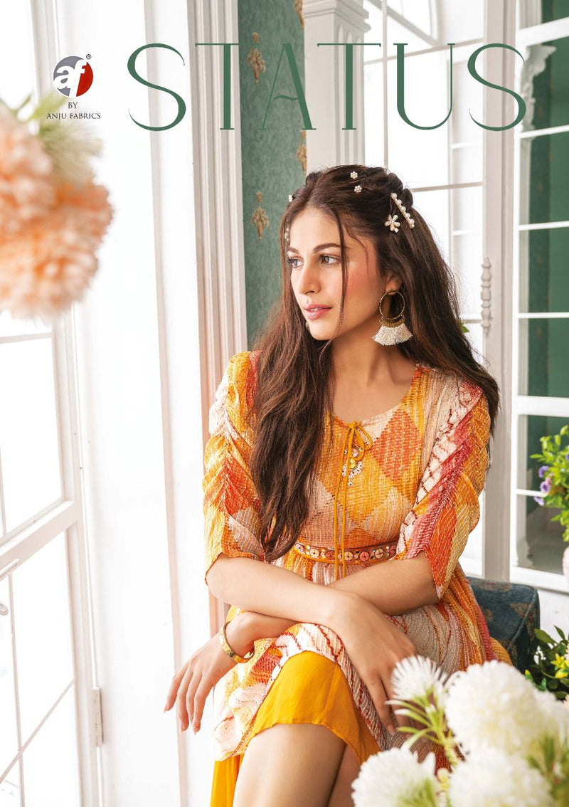Anju Fabrics Status Georgette With Hand Work Stylish Designer Fancy Short Kurti