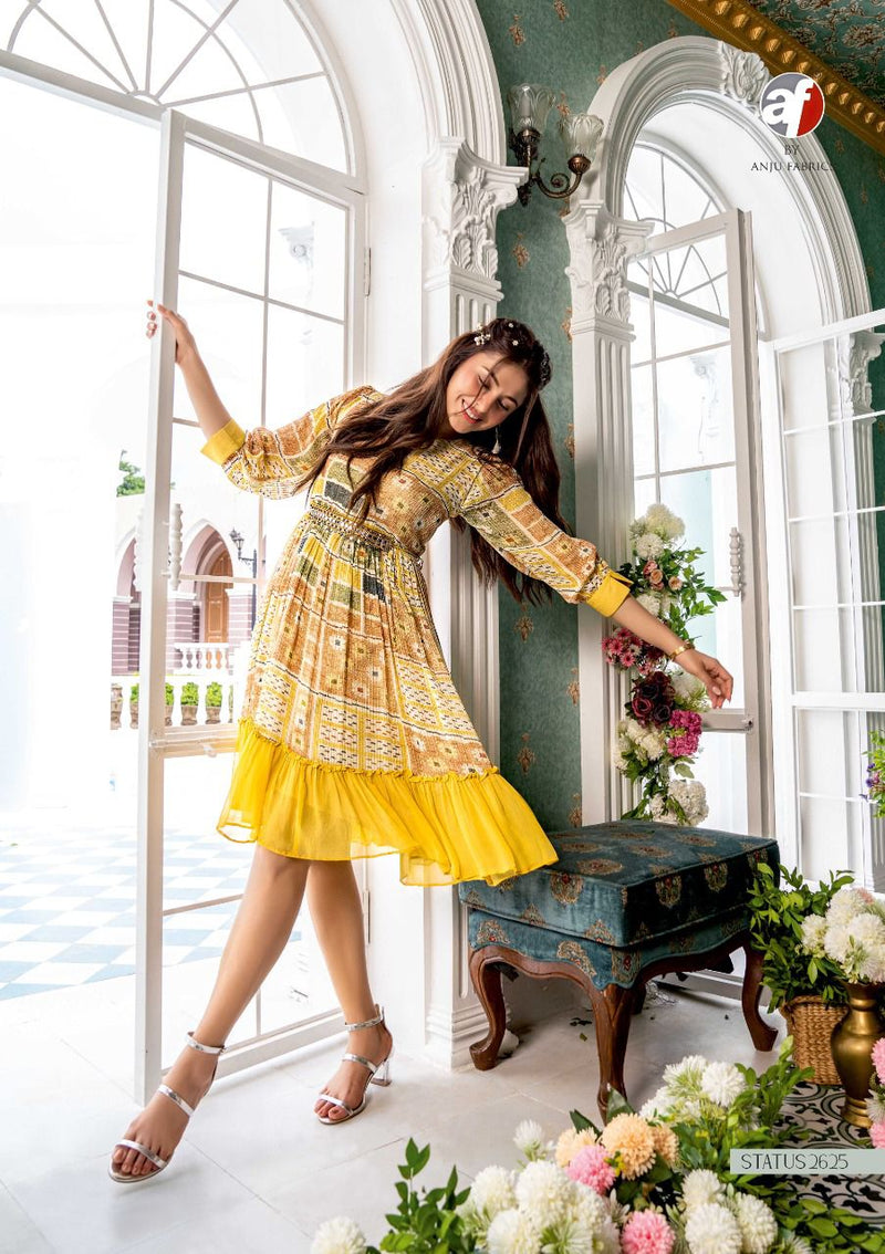 Anju Fabrics Status Georgette With Hand Work Stylish Designer Fancy Short Kurti