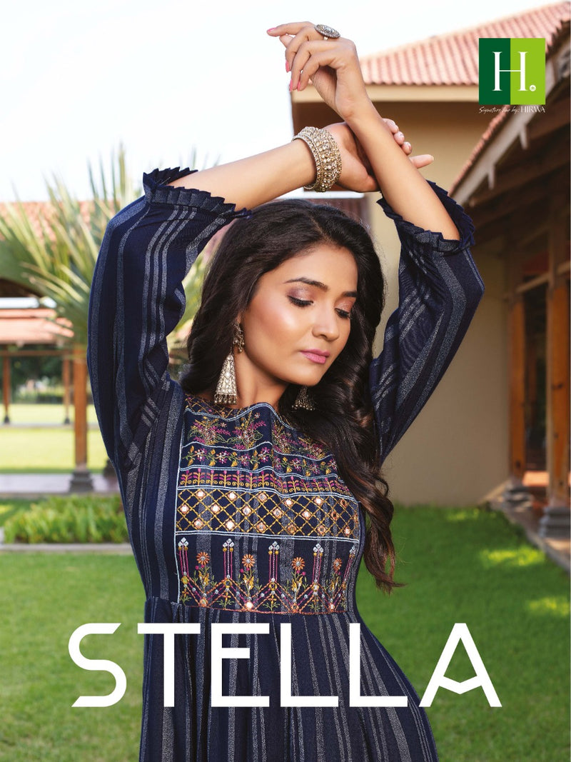 Hirwa Stella Rayon With Fancy & Beautiful Work Stylish Designer Party Wear Gown