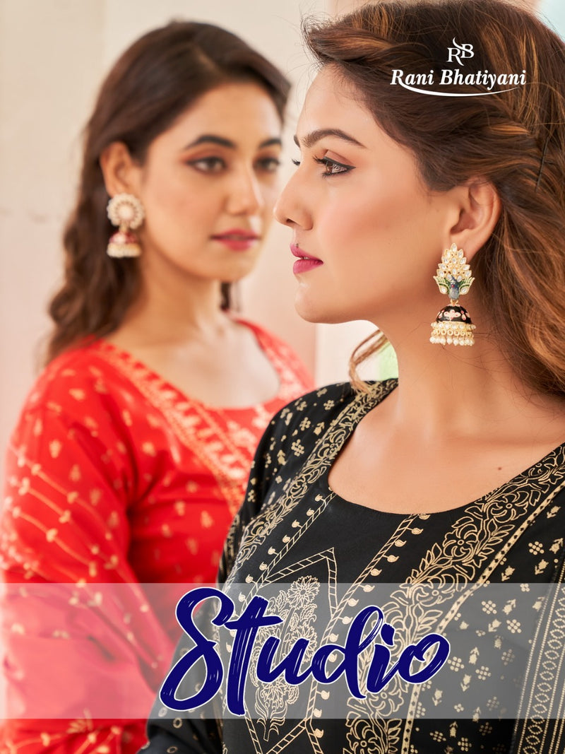 Rani Bhatiyani Studio Vol 1 Rayon With Foil Printed Work Stylish Designer Fancy Long Kurti