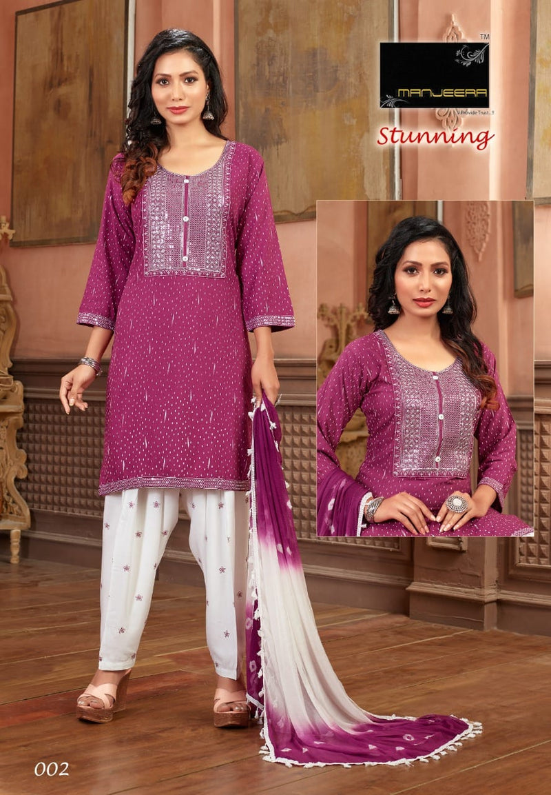 Manjeera Fashion Stunning Rayon With Heavy Beautiful Work Stylish Designer Fancy Kurti