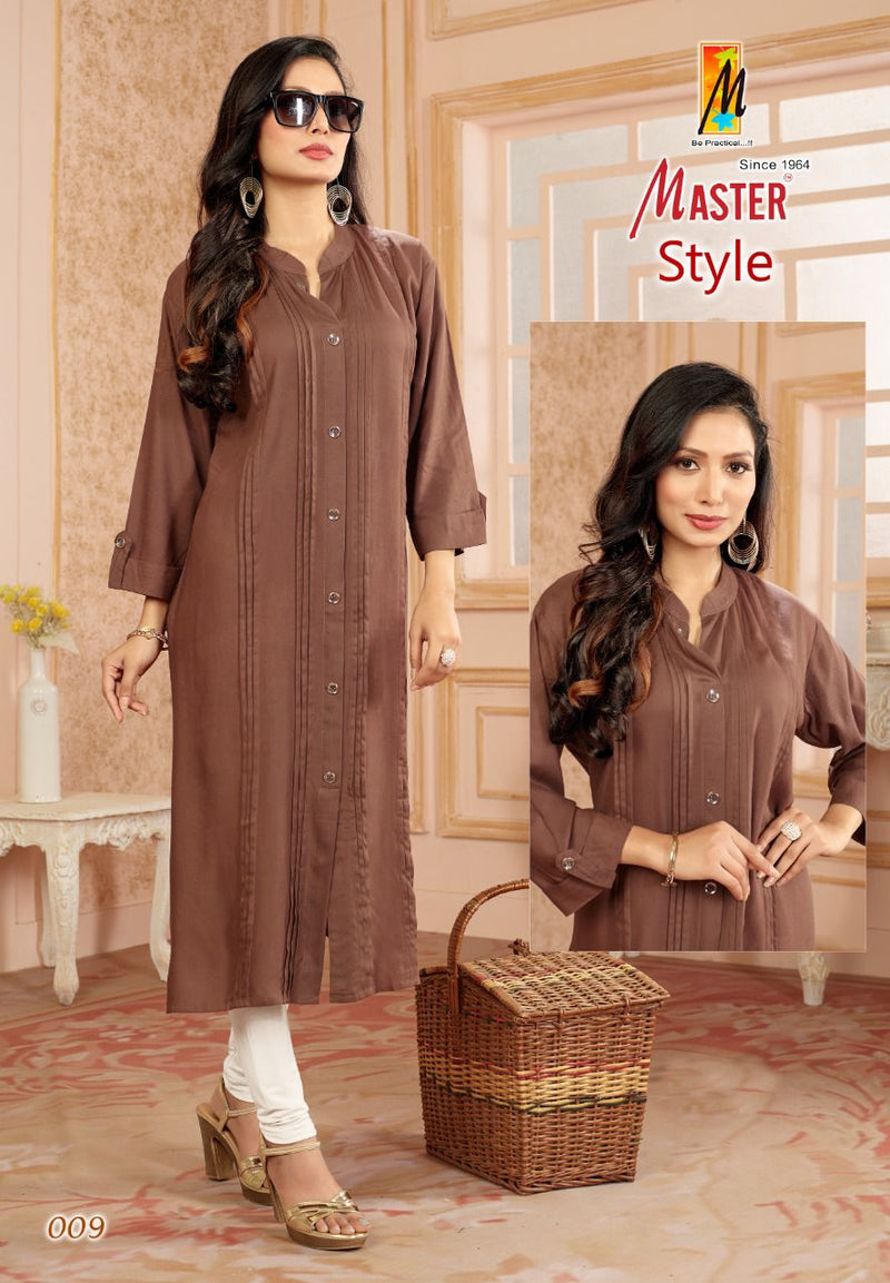 Master Style Rayon With Fancy Work Stylish Designer Casual Wear Attractive Look Kurti