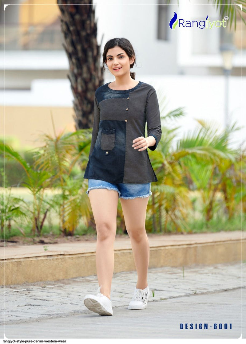 Rangjyot Style Denim Fancy Casual Wear Top Style Western Wear Kurtis