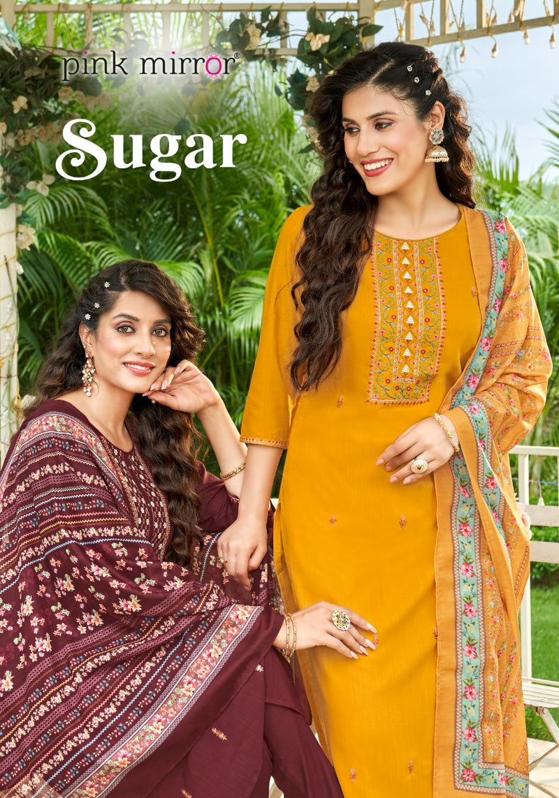 Pink Mirror Sugar Tesla With Heavy Embroidery Work Stylish Designer Festive Wear Fancy Kurti