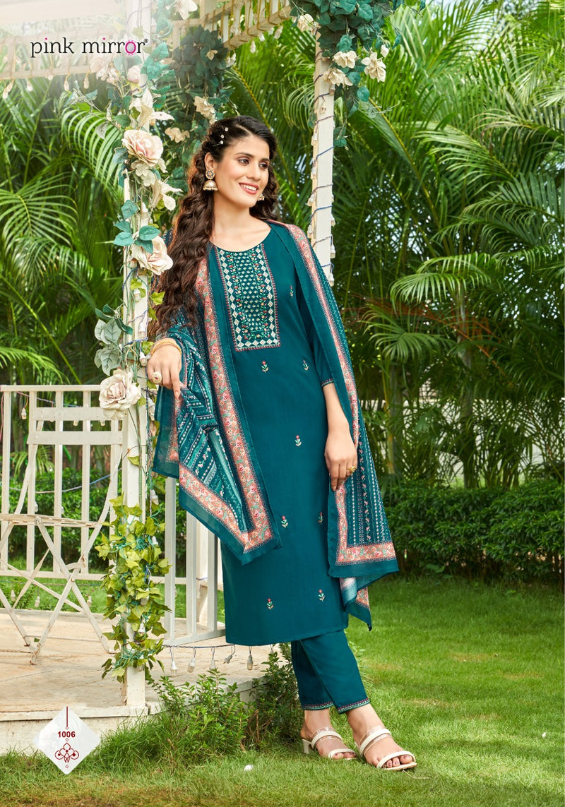 Pink Mirror Sugar Tesla With Heavy Embroidery Work Stylish Designer Festive Wear Fancy Kurti