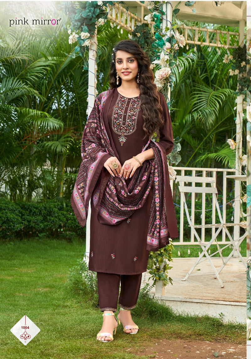 Pink Mirror Sugar Tesla With Heavy Embroidery Work Stylish Designer Festive Wear Fancy Kurti