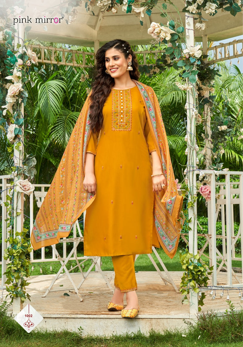 Pink Mirror Sugar Tesla With Heavy Embroidery Work Stylish Designer Festive Wear Fancy Kurti