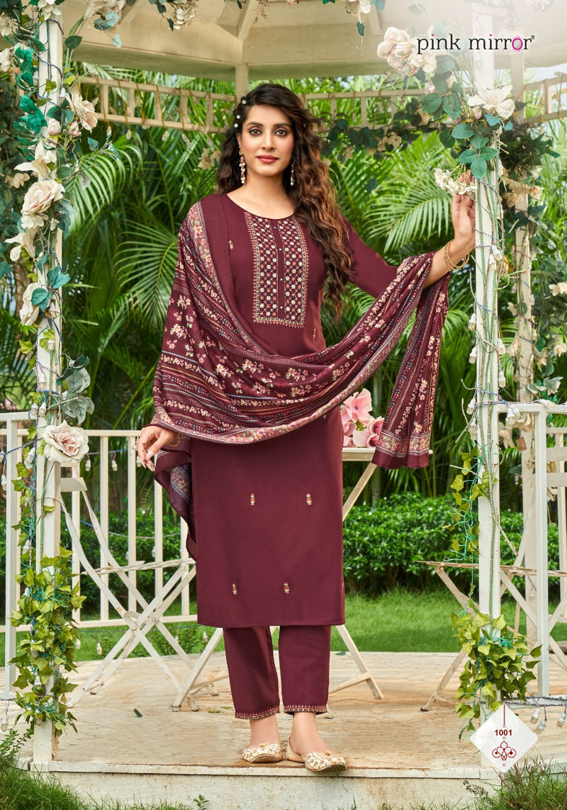 Pink Mirror Sugar Tesla With Heavy Embroidery Work Stylish Designer Festive Wear Fancy Kurti