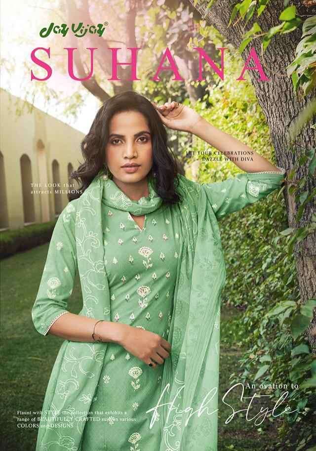 Jay Vijay Suhana Lawn Cotton With Khadi Printed Work Stylish Designer Casual Wear salwar Suit