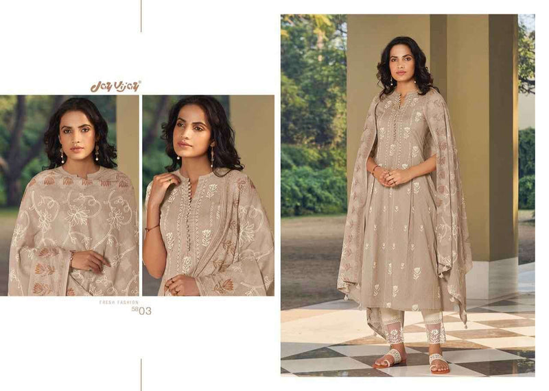 Jay Vijay Suhana Lawn Cotton With Khadi Printed Work Stylish Designer Casual Wear salwar Suit