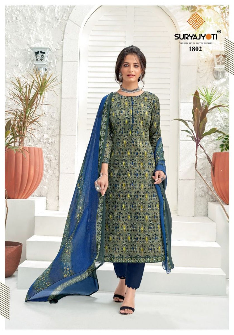 Suryajyoti Suhana Vol 18 Cambric Cotton Printed Festive Wear Salwar Suits