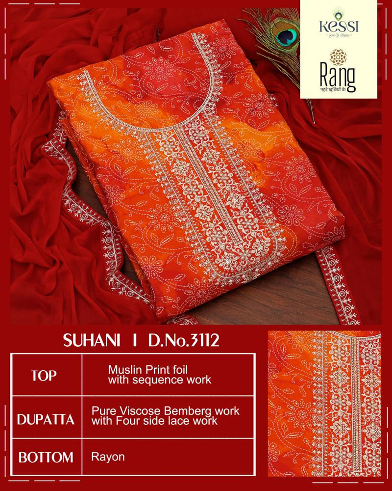 Rang Suhani Muslin Print Foil Sequence Work Fancy Printed Designer Salwar Kameez