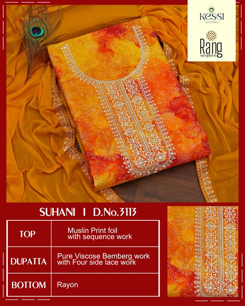 Rang Suhani Muslin Print Foil Sequence Work Fancy Printed Designer Salwar Kameez