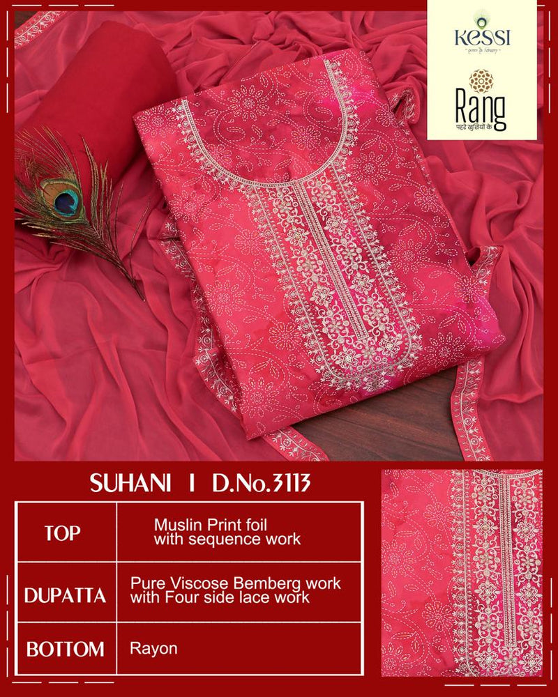 Rang Suhani Muslin Print Foil Sequence Work Fancy Printed Designer Salwar Kameez