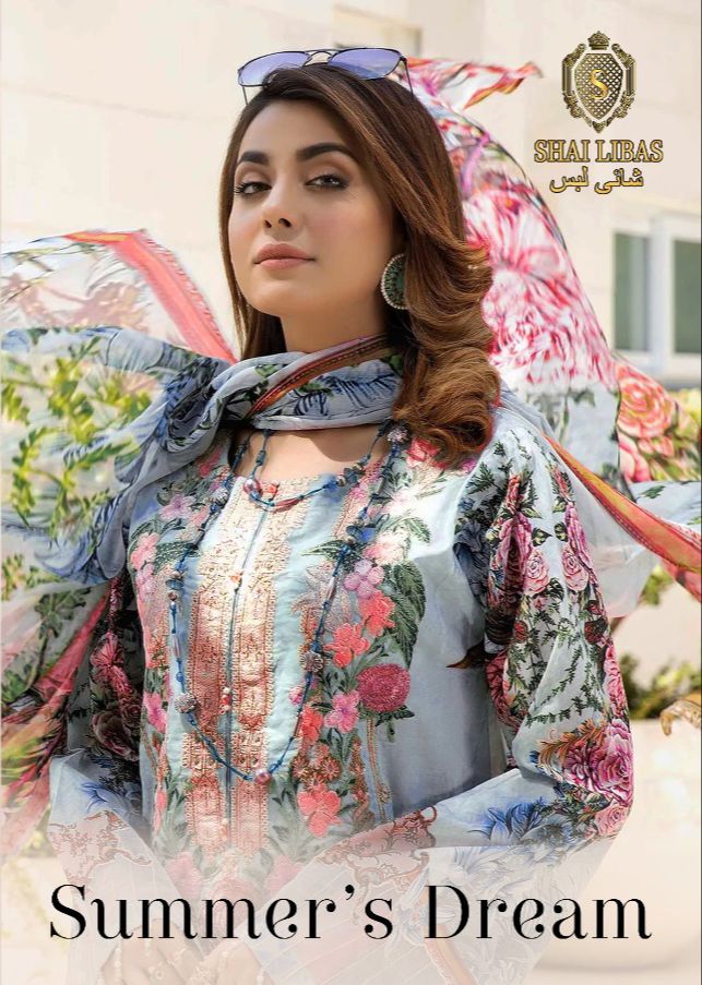 Shai Libaas Summer Dreams Pure Cotton With Heavy Embroidery Work Stylish Designer Casual Wear Salwar Kameez
