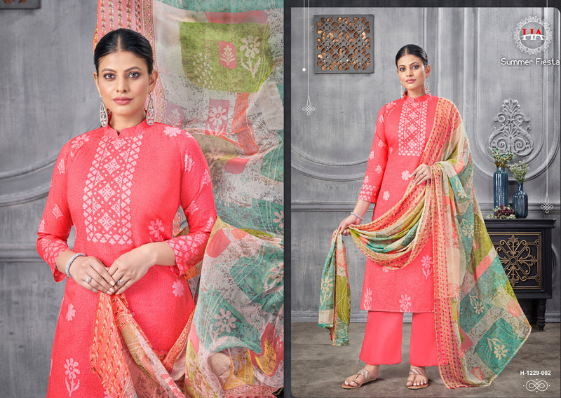 Harshit Fashion Hub Summer Fiesta Cambric Printed Fancy Mirror Work Printed Designer Salwar Kameez