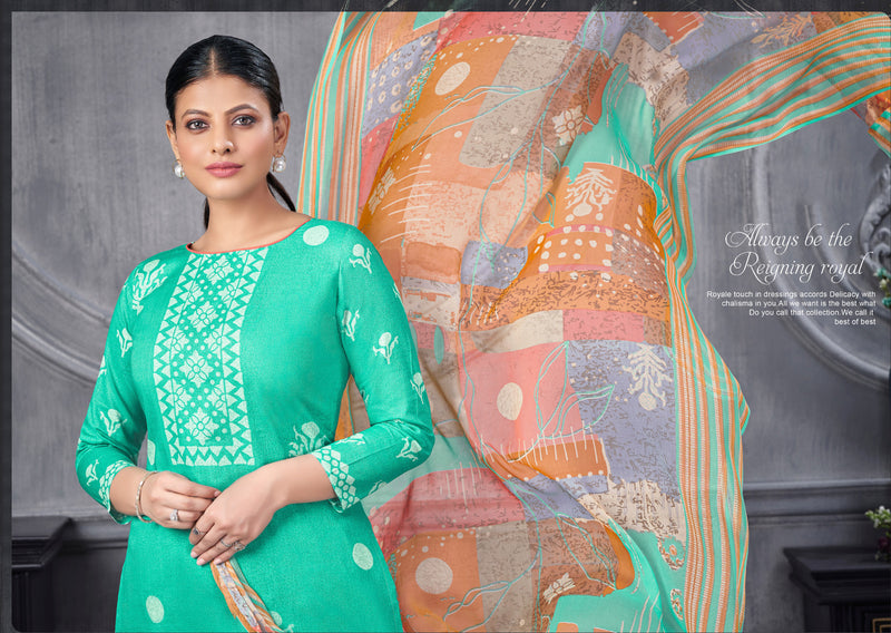Harshit Fashion Hub Summer Fiesta Cambric Printed Fancy Mirror Work Printed Designer Salwar Kameez