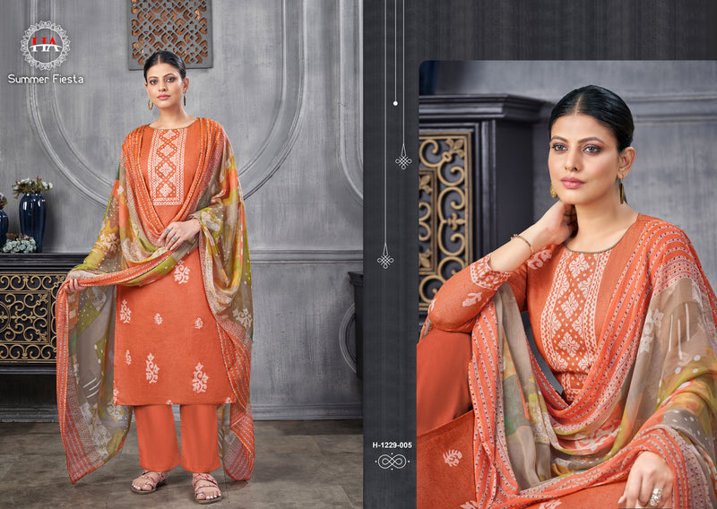 Harshit Fashion Hub Summer Fiesta Cambric Printed Fancy Mirror Work Printed Designer Salwar Kameez