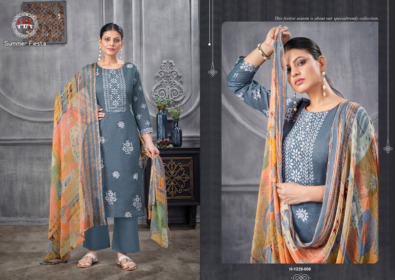 Harshit Fashion Hub Summer Fiesta Cambric Printed Fancy Mirror Work Printed Designer Salwar Kameez