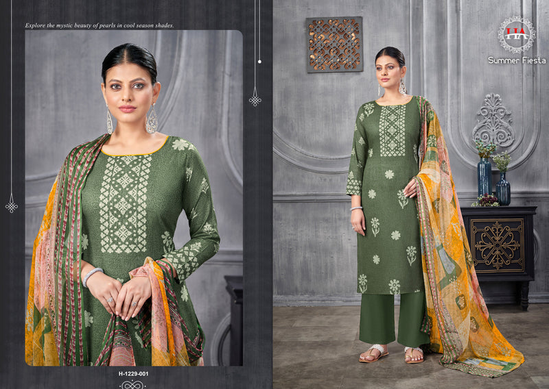 Harshit Fashion Hub Summer Fiesta Cambric Printed Fancy Mirror Work Printed Designer Salwar Kameez