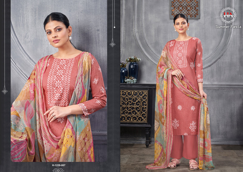 Harshit Fashion Hub Summer Fiesta Cambric Printed Fancy Mirror Work Printed Designer Salwar Kameez