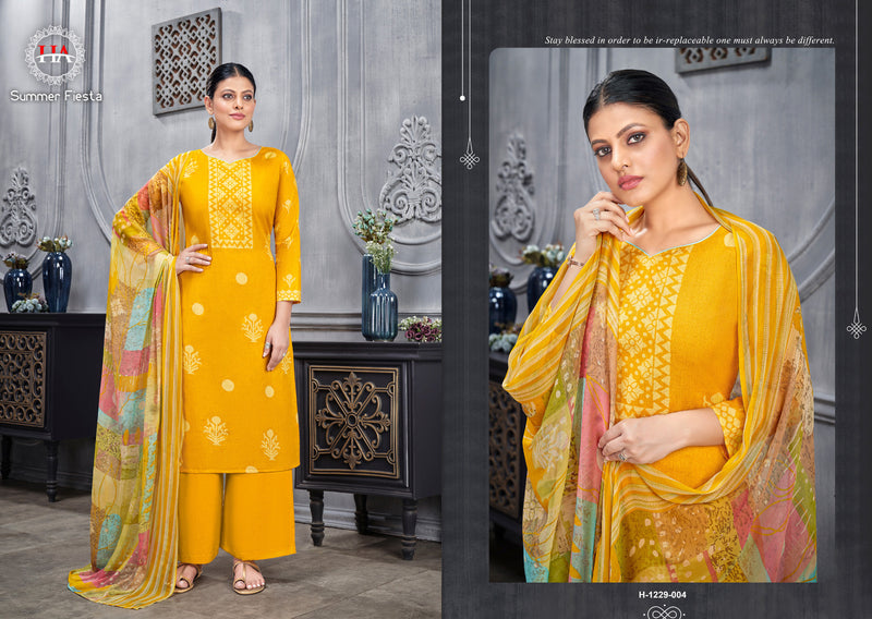 Harshit Fashion Hub Summer Fiesta Cambric Printed Fancy Mirror Work Printed Designer Salwar Kameez