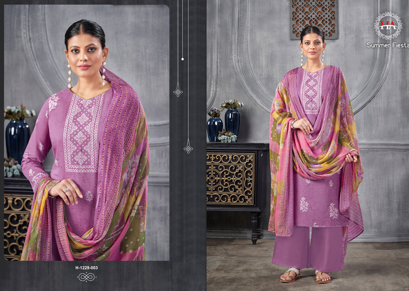 Harshit Fashion Hub Summer Fiesta Cambric Printed Fancy Mirror Work Printed Designer Salwar Kameez