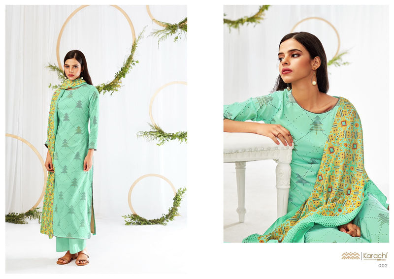 Kesar Karachi Prints Summer Shine Lawn Cotton Printed Festive Wear Salwar Suits