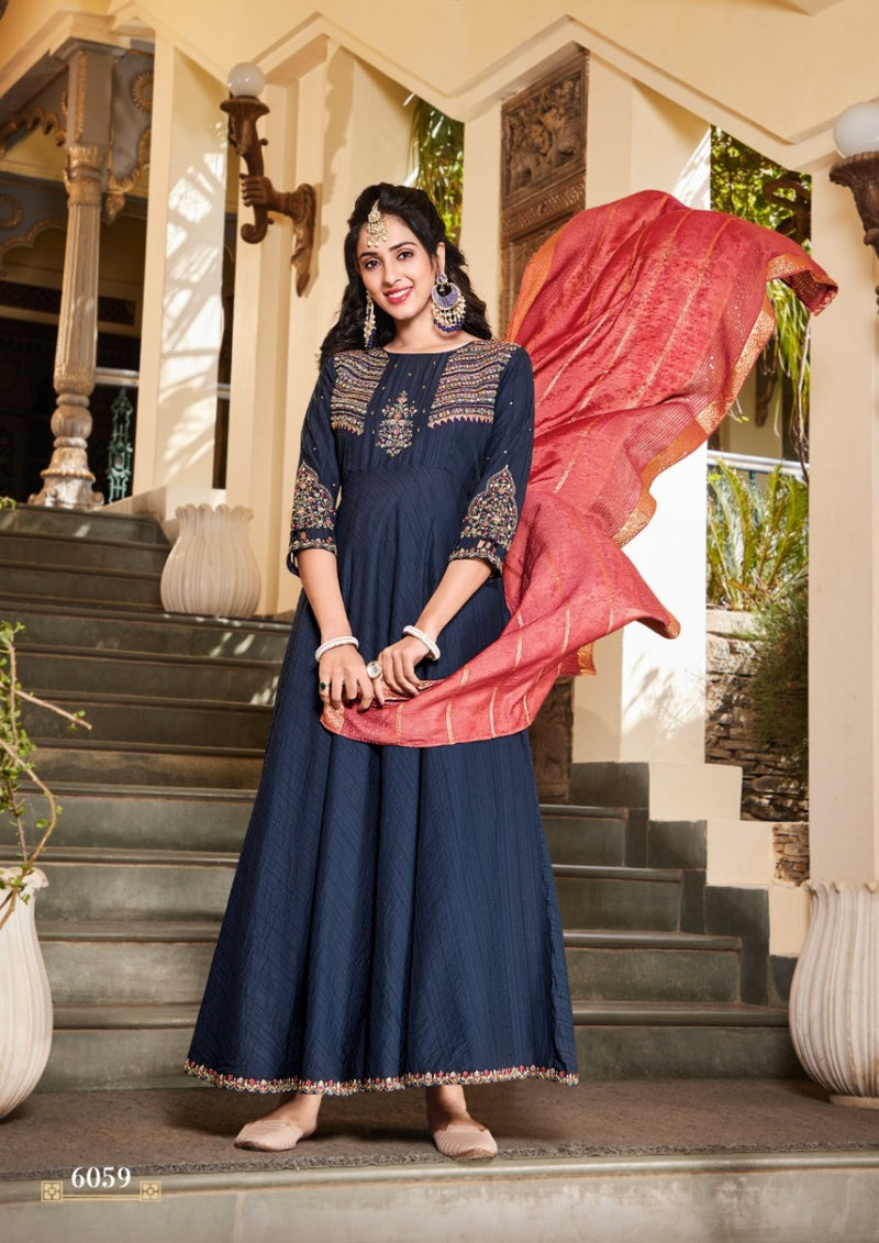 Koodee Fashion Sundra Vol 1 Fancy Viscose Gown Style Party Wear Kurtis