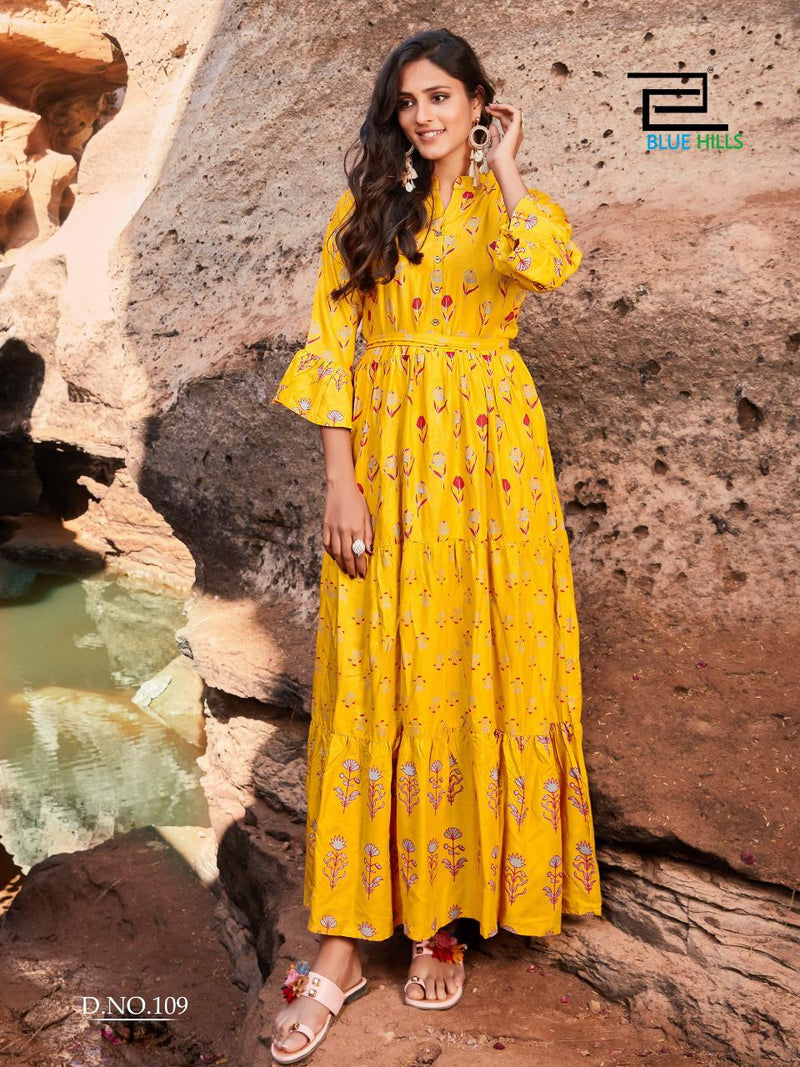 Bule Hilis Presant Sunflower Vol 1 Rayon Party Wear kurti