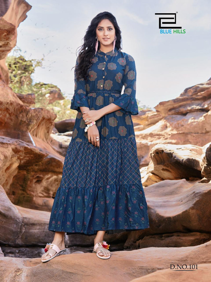Bule Hilis Presant Sunflower Vol 1 Rayon Party Wear kurti