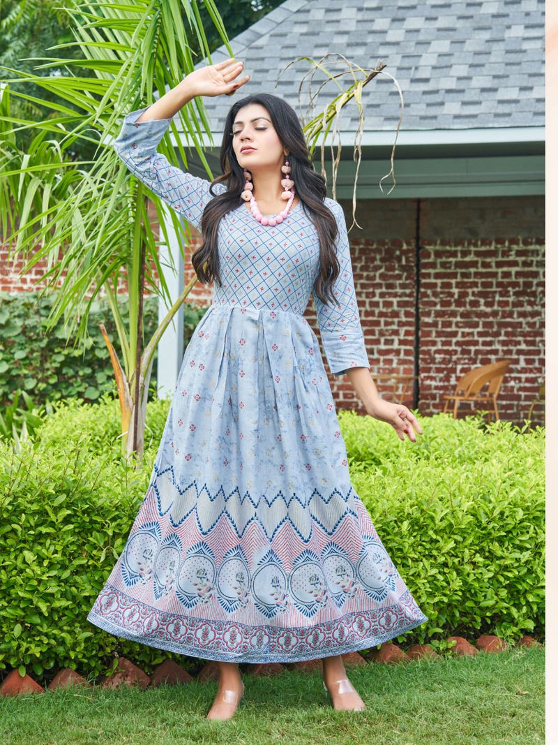 Hirwa Sunshine Vol 1 Rayon With Heavy Printed Stylish Designer Fancy Long Kurti