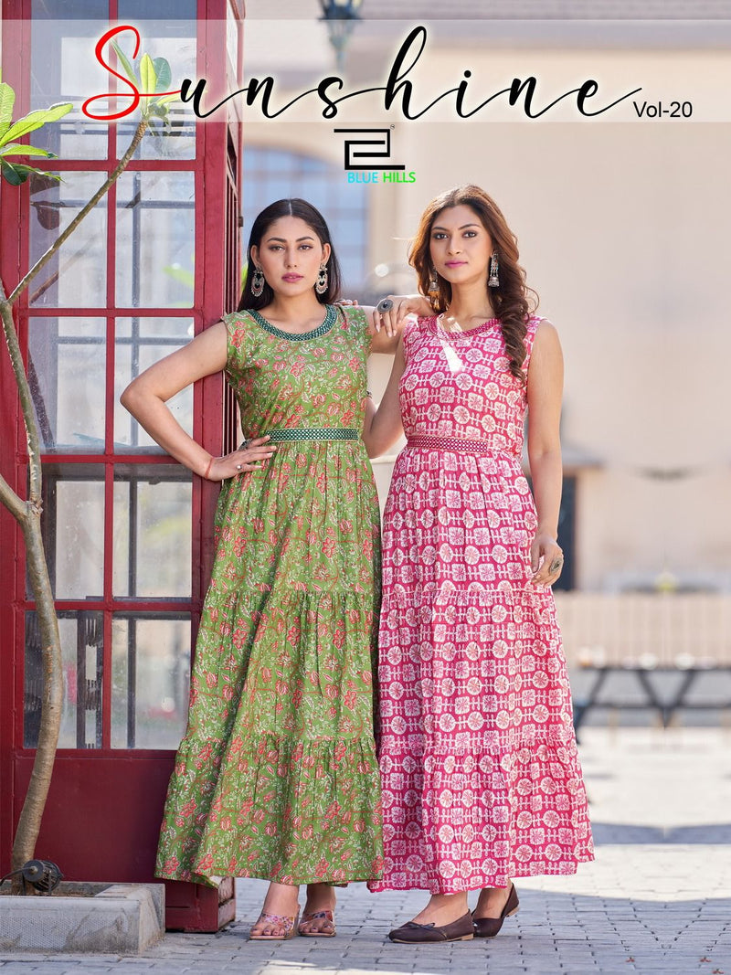 Blue Hills Sunshine Vol 20 Rayon Stylish Designer Partywear Kurti