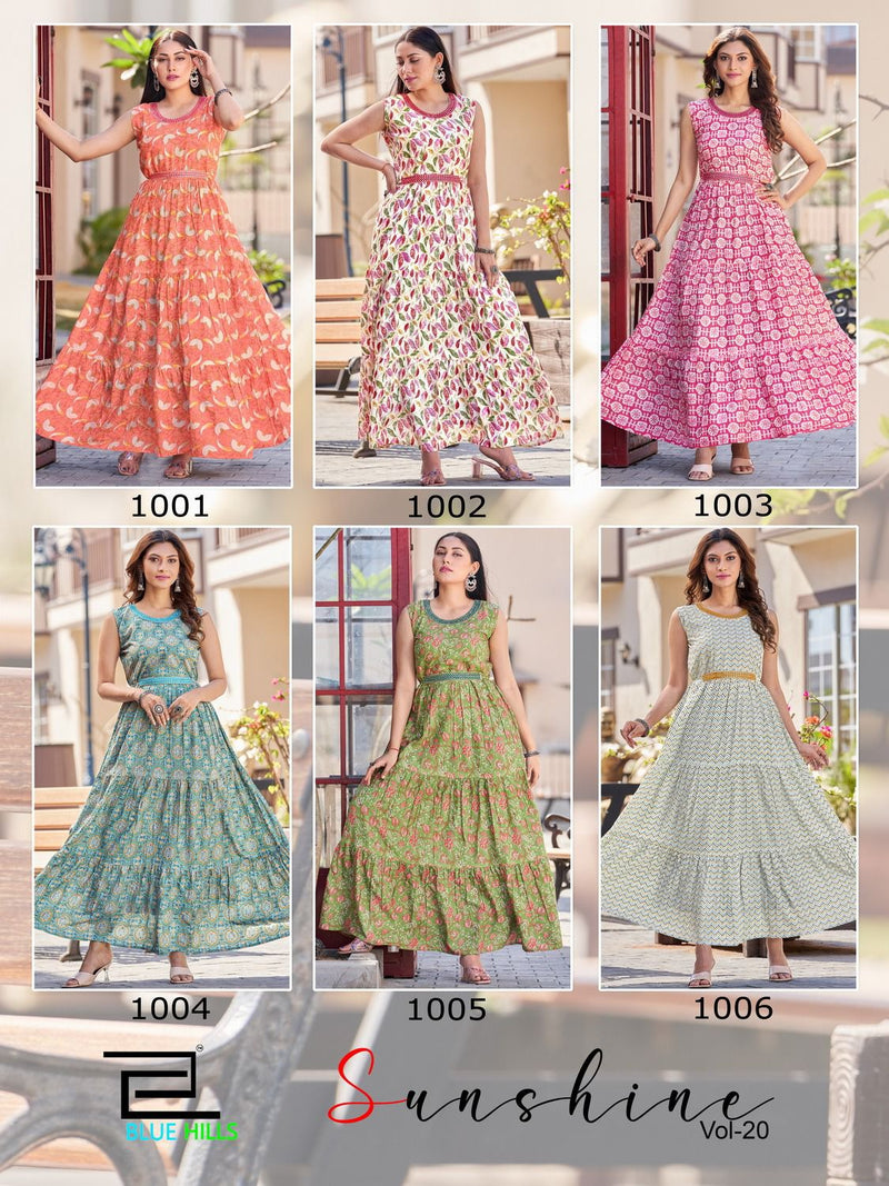Blue Hills Sunshine Vol 20 Rayon Stylish Designer Partywear Kurti