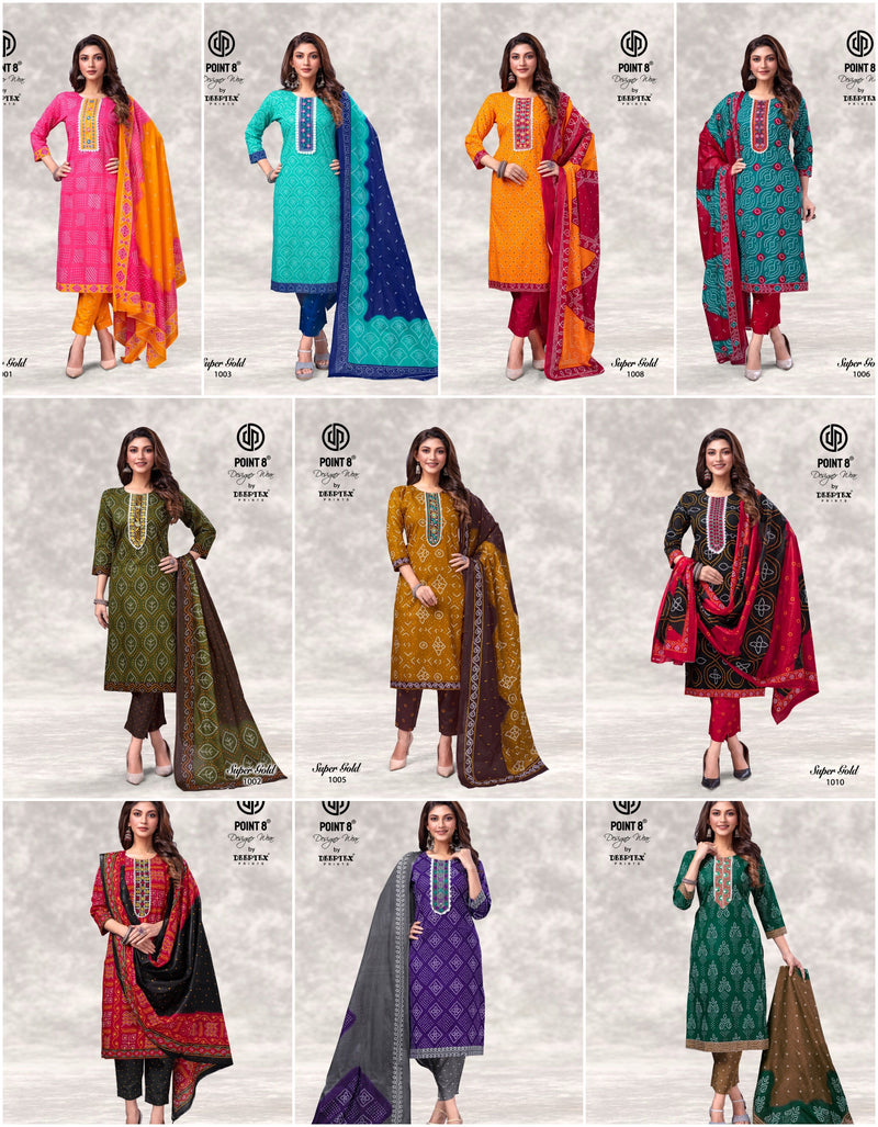 Deeptex Super Gold Vol 1 Pure Cotton With Heavy Beautiful Work Stylish Designer Fancy Kurti