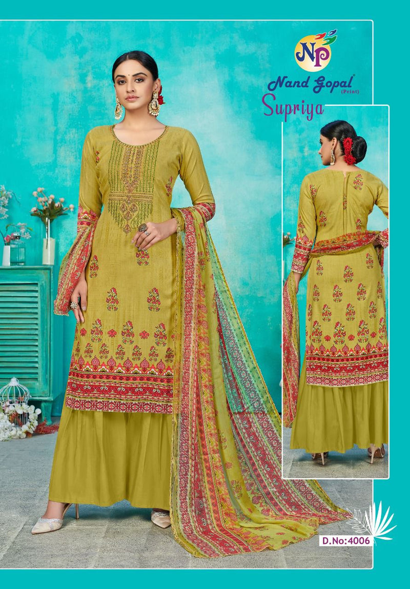Nand Gopal Supriya Vol 4 Pure Cotton Festive Wear Salwar Suits With Karachi Prints