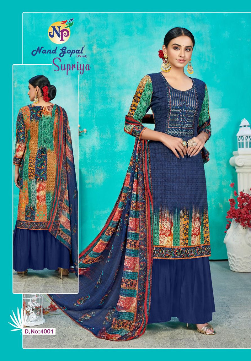 Nand Gopal Supriya Vol 4 Pure Cotton Festive Wear Salwar Suits With Karachi Prints