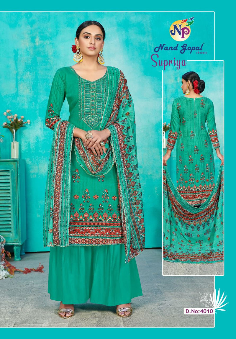 Nand Gopal Supriya Vol 4 Pure Cotton Festive Wear Salwar Suits With Karachi Prints