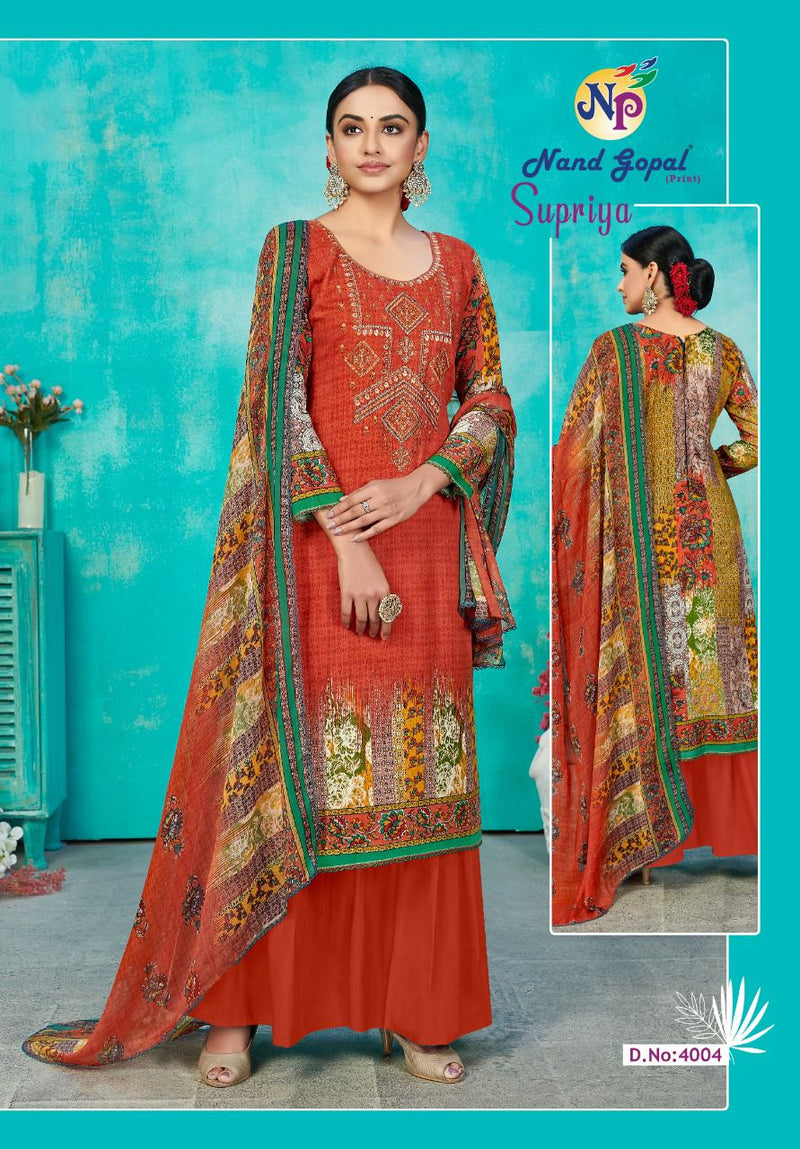 Nand Gopal Supriya Vol 4 Pure Cotton Festive Wear Salwar Suits With Karachi Prints