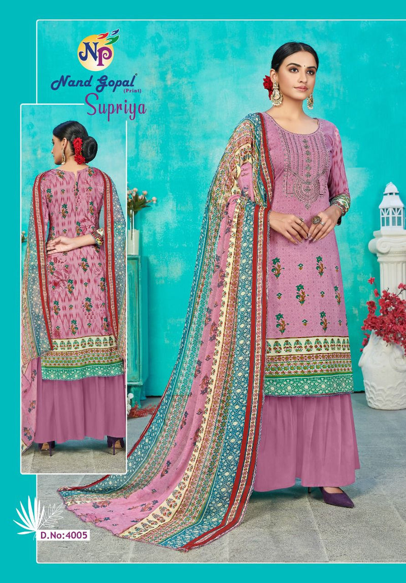 Nand Gopal Supriya Vol 4 Pure Cotton Festive Wear Salwar Suits With Karachi Prints