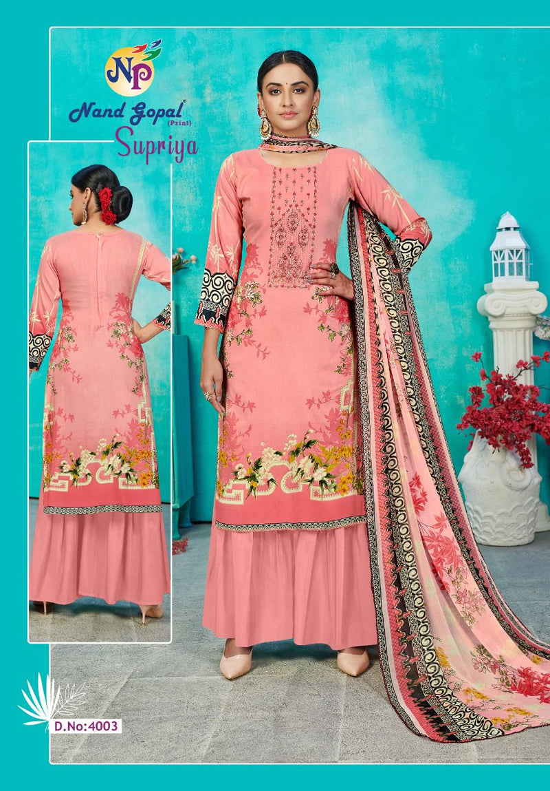 Nand Gopal Supriya Vol 4 Pure Cotton Festive Wear Salwar Suits With Karachi Prints