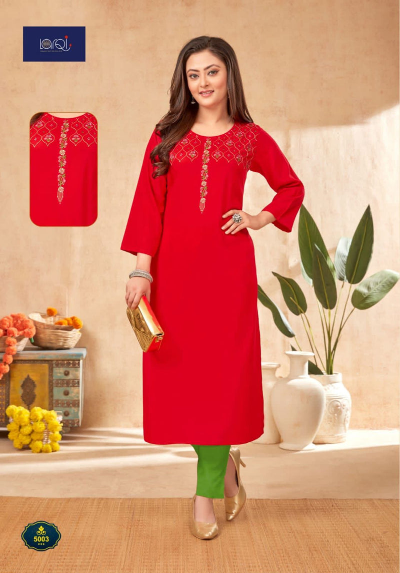 Suryajyoti Nirja Advance Vol 5 Cotton Rayon Fancy Festive Wear Kurtis