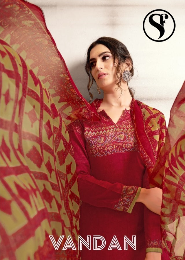 Sweety Fashion Vandan  Cotton Satin Stylish Designer Salwar Suit