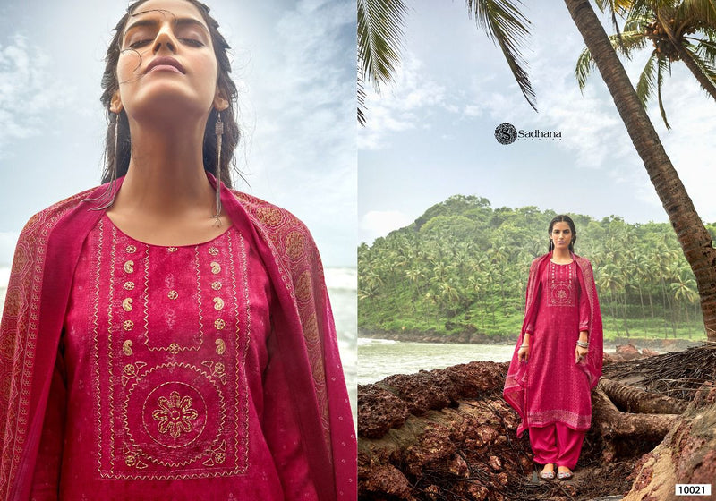 Sadhna Zoheen Pashmina With Digital Print With Fancy work Salwar Suit