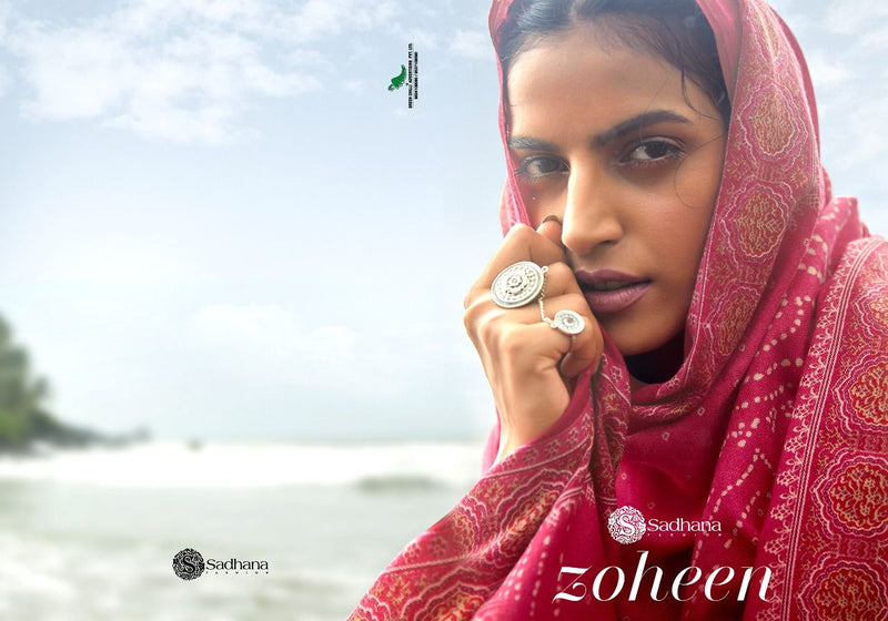 Sadhna Zoheen Pashmina With Digital Print With Fancy work Salwar Suit