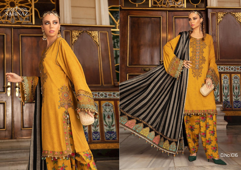 Safinaz Mariya B Vol 5 Pure Satin Cotton Printed Embroiderd Work Pakistani Suits