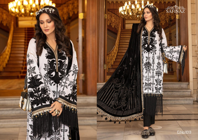 Safinaz Mariya B Vol 5 Pure Satin Cotton Printed Embroiderd Work Pakistani Suits
